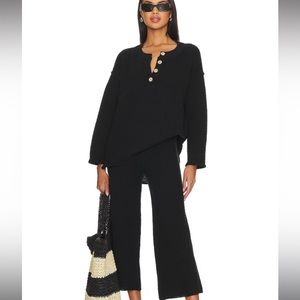 Free People Black Hailee Sweater Set